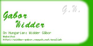 gabor widder business card