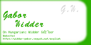 gabor widder business card